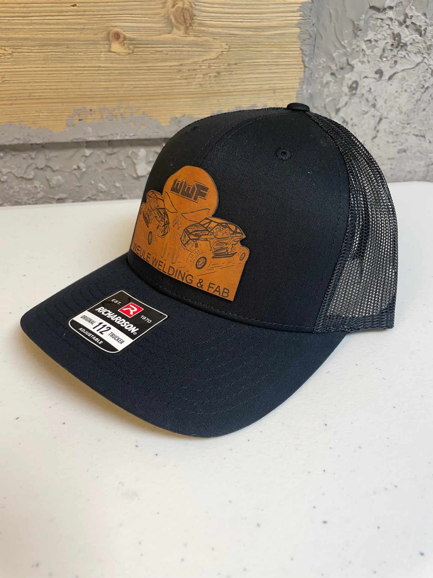 Leather Patch Hat Black